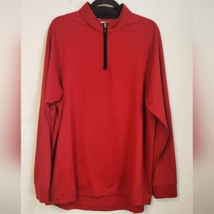 Adidas 1/4 Zip Climalite Long Sleeve Pullover‎ Red Athletic Shirt, Size L